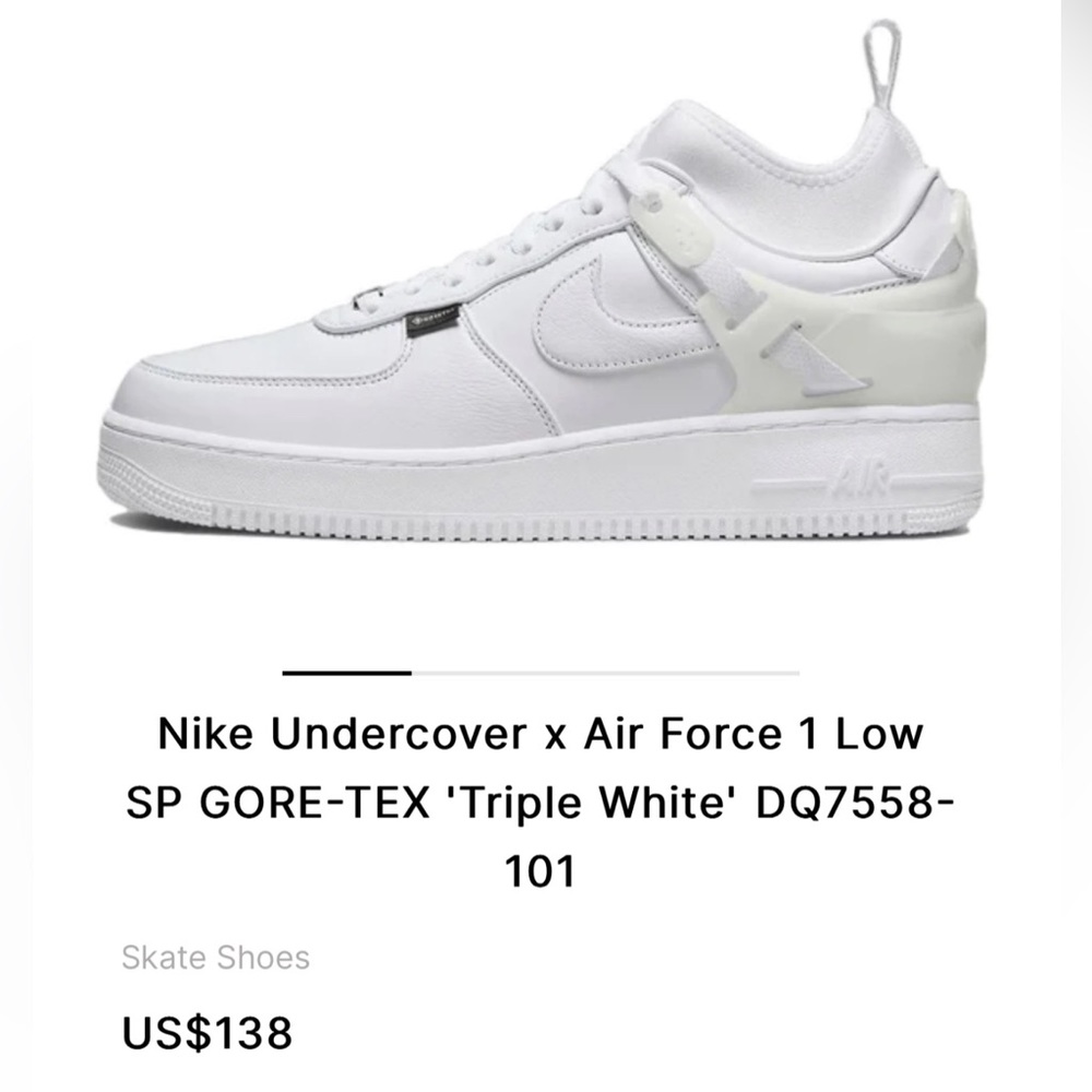 Nike Undercover x Air Force 1 Low SP GORE-TEX 'Triple White' (NO BOX)